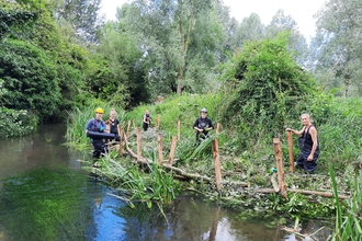 The team at River Hiz as they complete vital restoration work