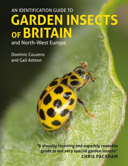 Book cover with yellow and black insect on a green leaf