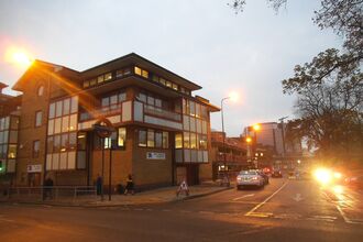 Building in Harrow at twilight