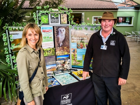 Michaela Strachan with membership recruiter Martin