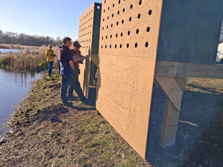 Pieces going on to the front of the nesting bank so that it looks like a cliff to the Sand Martins
